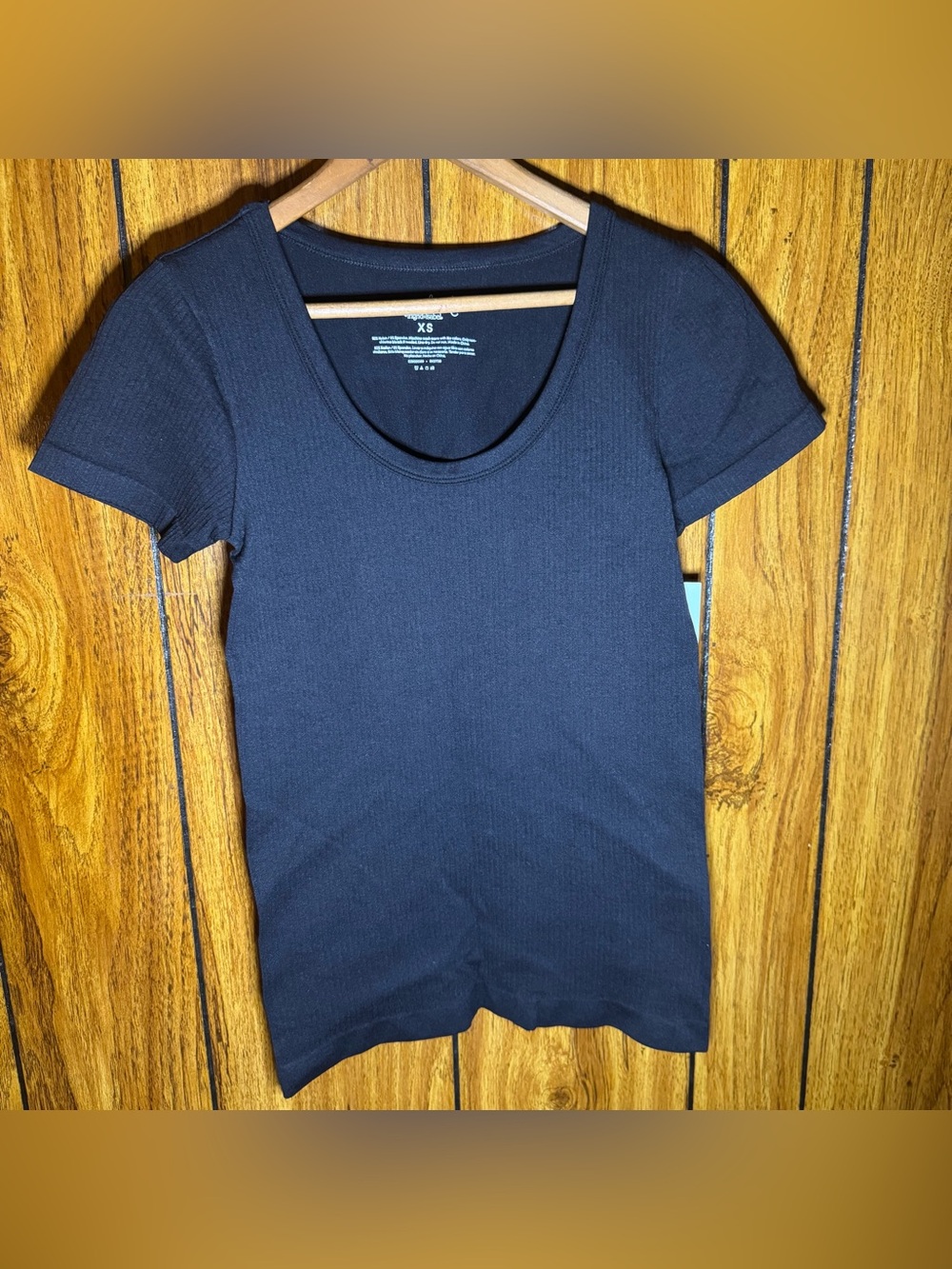 Isabel by Ingrid & Isabel Womens Maternity Black Ribbed Short Sleeve Top XSmall